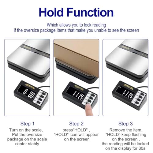 ACCUTECK 8680 High Capacity 150Lbs High Accuracy 0.1OZ Digital Postal Scale with Remote Display, Batteries and USB Cable and AC Adapter Included (Stainless Steel) - color: Stainless Steel