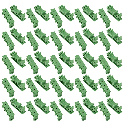20Sets C45 DIN Rail PCB Mounting Bracket Holder Carrier Clips - size: 20Sets Green