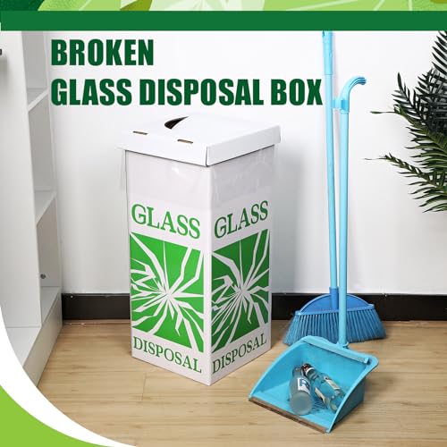 Resurhang 6 Pcs Broken Glass Disposal Box 12" L x 12" W x 27" H Floor Model - size: 12"L x 12"W x 27"H Floor Model