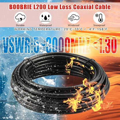 9.84ft SMA Male to SMA Female LMR200 Equivalent Coaxial Cable - Low Loss, High Flexibility for 5G LTE, WiFi 6E, GPS, Ham Radio & ADS-B | Superior to RG58 - size: 9.84ft