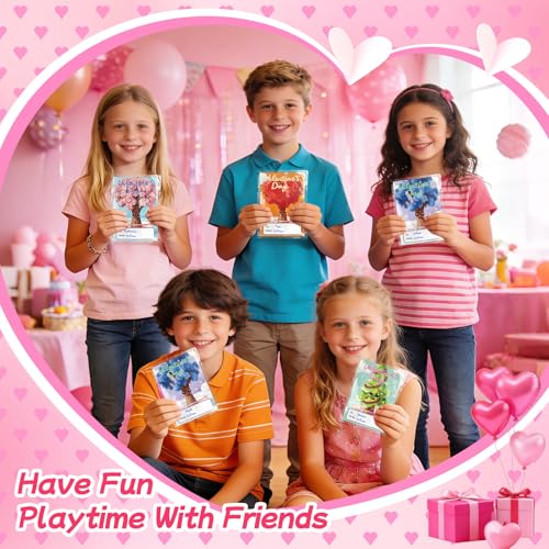 24 Pack Growing Crystal Trees Kit With Greeting Cards for Kids STEM Science Experiment Craft Party Favors School Classroom Gifts Exchange Goodie bags for Boys and Girls
