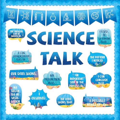 Ocean Science Bulletin Board Set Sea Classroom Decorations Science Talk Bulletin Board Decorations Educational Paper Cutouts for Elementary Middle School Wall Decor Back to School Teacher Supplies - style: Ocean