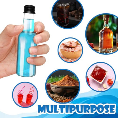 50 Pack 2 oz Mini Liquor Bottles,Plastic Alcohol Shot Bottles - size: 50 Pack 2oz