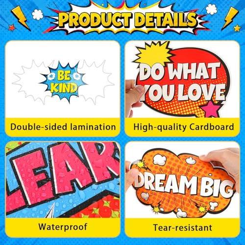 Hero Themed Mental Health Bulletin Board Set Motivational Classroom Decor Today is Good Day Inspirational Affirmation Super Themed Cutouts for Back to School Party Classroom Chalkboard Wall Door Decor - style: Today is Good Day to