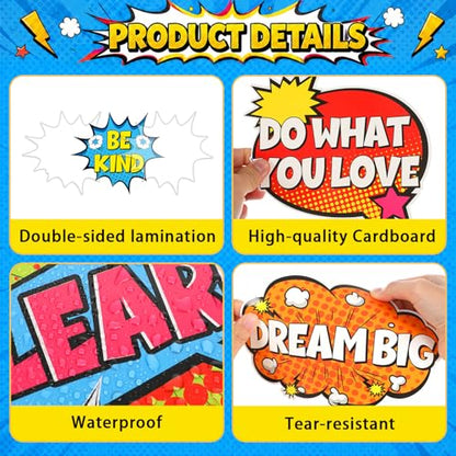 Hero Themed Mental Health Bulletin Board Set Motivational Classroom Decor Today is Good Day Inspirational Affirmation Super Themed Cutouts for Back to School Party Classroom Chalkboard Wall Door Decor - style: Today is Good Day to