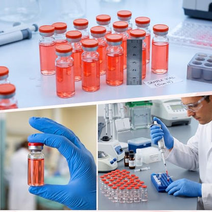 50 Pcs 10 ml Vials, Empty Vials for Injection, Red Lid - color: Red Lid