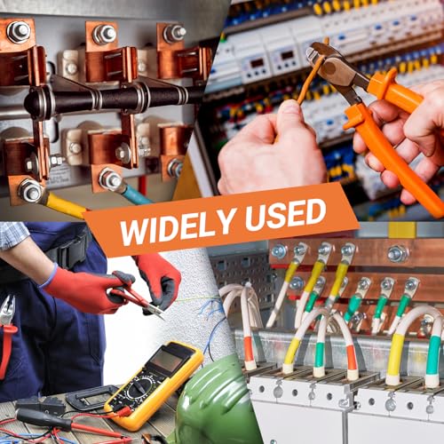 116 pcs Battery Cable Ends Kit, Copper Lugs AWG 1/0 AWG 4 AWG 2