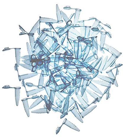 MUHWA 500 PCS Polypropylene Graduated Microcentrifuge Tubes with Snap Cap, 1.5ML Micro Test Tubes Conical Microtube Sample Vial for Laboratory (Blue) - color: Blue