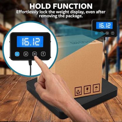 Digital Shipping Scale, Postal Scale, 220 lb, 0.1 oz, Remote Display - color: 220 lbs Remote Display