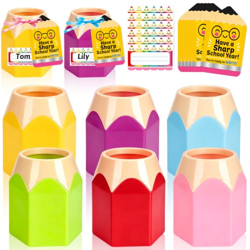 6 Pack Colorful Back to School Pencil Holders for Teacher Classroom Decor