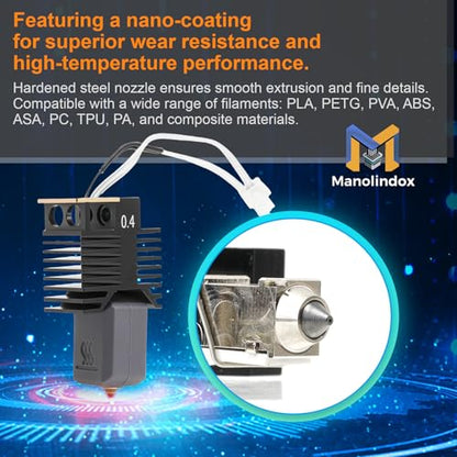 3PK 0.4MM U1 Hotend for Snapmaker U1 Assembled Hardened Steel Hot end - size: 3PK 0.4MM U1 Hotend