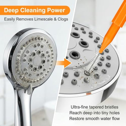 90 Pcs Shower Head Cleaner Tool Set, Small Hole Nozzle Cleaning Brushes & Stainless Steel Cleaning Needles, Multi Size Picks with Caps for Bathroom and Household Gaps