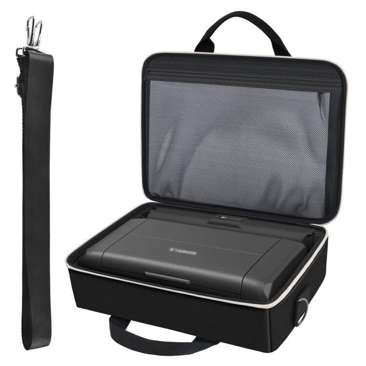 Wireless Mobile Printer Case Compatible with Canon PIXMA TR150/ iP110 Printers, Potable Travel Storage Bag Fit for Printer Charger, Ink Cartridges, Batteries and Accessories (Box Only) -Black - color: Black
