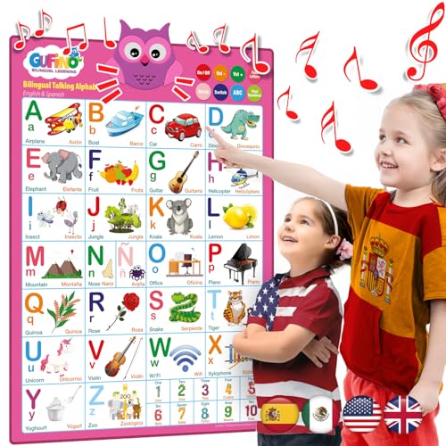 Pink Bilingual Educational Toys for Little Girls - Interactive Girl Toys - color: Alphabet Pink