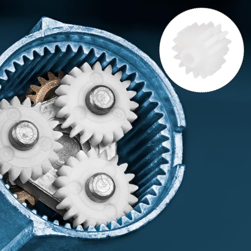 MECCANIXITY 20 Pcs Plastic Gears 16 Teeth Plastic Motor Gear Model 16102B Reduction Gear for RC Car Model DIY Robot (White, Module 0.5)