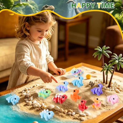 3D Printed Dinosaur Toys 12 Pack Articulated Flexible Desk Decor Set - size: Dinosaurs, style: 12 PCS