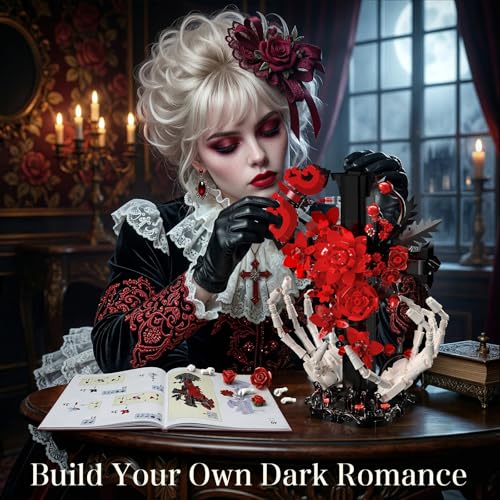 Gothic Decor Gothic Cross Skull Hands Building Set Halloween Decor(901PCS) - color: K96247