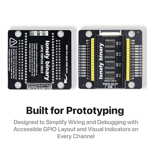 Lonely Binary 3-Pack ESP32 PinPulse Shield GPIO LED for C++ - size: 3-PACK (ESP32 + PinPulse Shield)