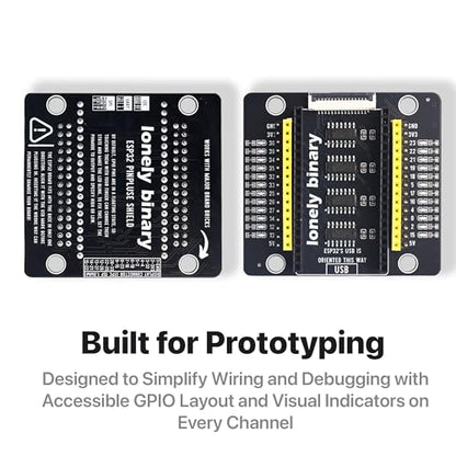 Lonely Binary 3-Pack ESP32 PinPulse Shield GPIO LED for C++ - size: 3-PACK (ESP32 + PinPulse Shield)