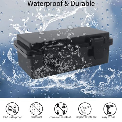 Junction Box, Hinged Black Cover IP67 Waterproof ABS Project Box with Mounting Plate Electrical Box Enclosure with Wall Bracket 7.9 x 3.9 x 2.8inch(200x100x70mm) - color: Black, size: 7.9"x3.9"x2.8"