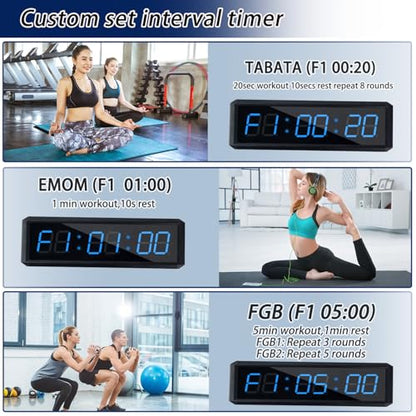 Independent Button Type 1.5-inch Fitness Room Rest Timer, Suitable for Gym Exercise/School/Home Exercise/Boxing Gym/Indoor Rock Climbing (1.5 inch 6-Digit Blue)