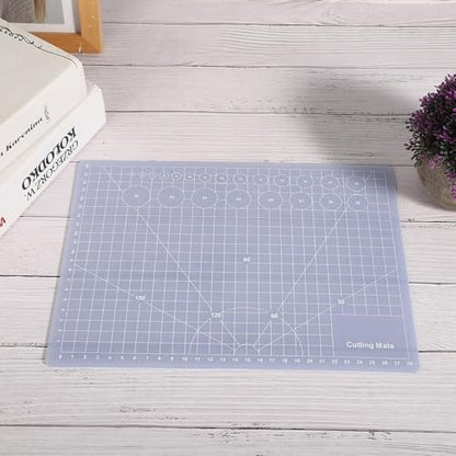 A5 Translucent Cutting Board – Self-Healing Craft Mat for Quilting, Rubber Stamp & Model Making, Non-Slip Non-Reflective Surface(M) - size: 11.8"L x 8.7"W
