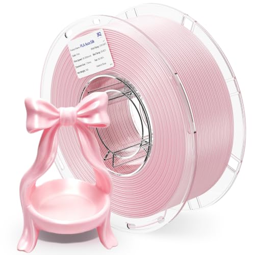 BIQU PLA Aura Silk 3D Printer Filament 1.75mm 1KG(2.2lbs) Spool, Pink Silk - color: Pink