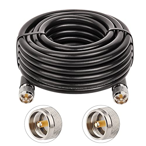 XRDS 18FT KMR 400 UHF Coaxial Cable - PL-259 UHF Male Connector, Low Loss 50 ohm CB Cable for Ham, Amateur & Two-Way Radio, SWR Meter - size: 18 FT