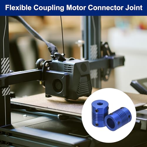 Flexible Shaft Coupling(8mm|8mm): 4 Pcs Blue Aluminum Alloy - color: Blue, size: 8mm x 8mm (19mm OD, 25mm L)