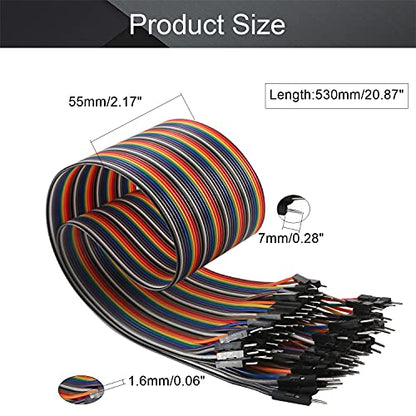 Fielect Dupont Jumper Wires Breadboard Jumper Wires Colorful Ribbon Cables 40pin 50cm Long Male to Male 2Pcs - color: M/M, size: 50cm 2PCS