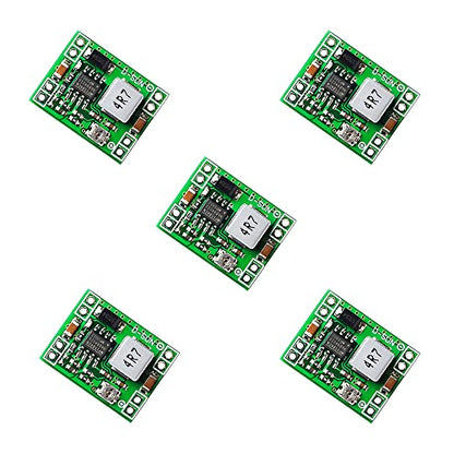 Generic Mini MP1584EN DC-DC Buck Converter Adjustable Power Supply Module 24V to 12V 9V 5V 3.3V (5 Pack) - Green - Micro USB Connector - style: Adjustable (0.8-20V)
