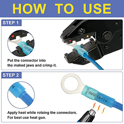haisstronica 540PCS Heat Shrink Wire Connectors, 22-10 AWG, 30 Sizes