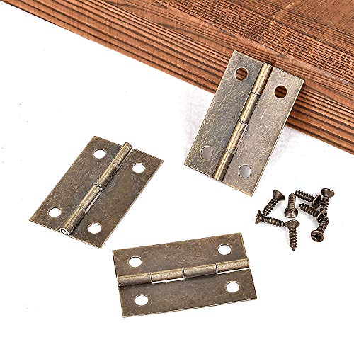 60Pcs Antique Bronze Hinges for Jewelry Box Bird House Handmade Crafts - color: Antique Bronze