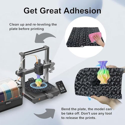 Smooth Diamond PEO+Carbon Fiber PET Spring Steel Plate for Anycubic Kobra 3, Double Sided Flexible PEO PET Build Plate 256x268mm for Kobra 3, Kobra 3 Combo 3D Printers - color: PEO PET (Diamond+Carbon Fiber)