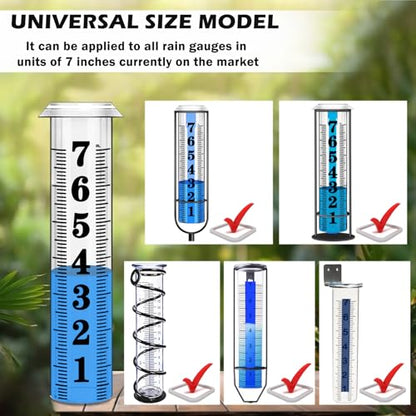 Rain Gauge Replacement Tube, Accurate Rain Gauges Outdoors Best Rated, 7" Capacity Plastic Rain Gauge Tube Replacement for Yard & Garden, Water Gauge for Rain, 2 Rainfall Meter Tube with 1 Clean Brush - color: 2pcs Plastic Rain Gauge Tube