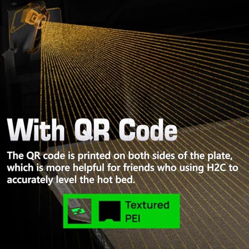 Same as OEM for Bambu Lab A2L/H2C Textured PEI Plate with QR Code, 335x346.5mm Double Sided Flexible Spring Steel Magnetic Platform Print Bed PEI Sheet for Bambu Lab H2C/A2L 3D Printer(Gold) - color: Textured PEI Plate for H2C/A2L