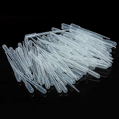 AKOAK 100 Pcs 2ML Plastic Transfer Pipette, Disposable Essential Oil Pipette, Scale Calibrated Dropper for Lip Gloss, Essential Oils, Science Experiments, DIY Art, Makeup Tools