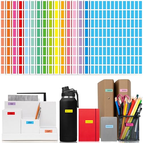 3328 Color Coding Labels, 16 Colors Blank Stickers Mini Rectangular Labels 1” x 3/8” (25 x 10mm), Colored Assorted Sticker for Marking Projects, Boxes, Jars, Storage Containers, Files - size: 1" x 3/8"