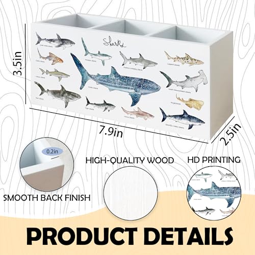 Shark Pen Pencil Holder Classroom Desk Decor, Whale Shark Gifts - color: Shark