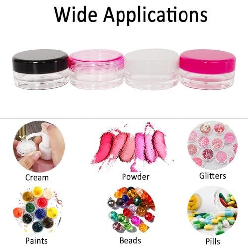 20pack 3g Empty Sample Jars, 3ml Small Travel Cosmetic Container - color: 20x 3ml Multi-color
