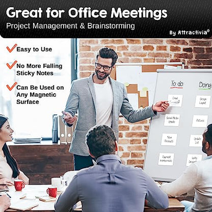 Attractivia Dry Erase Magnetic Labels 3.7 x 2.8 in, Medium Dry Erase Magnets, 20-Pack, White Erasable Write-On All-Purpose Labels, for Office, Education, Home, Whiteboard - color: White, size: 3.7 x 2.8 inch