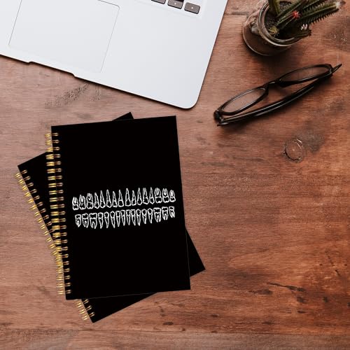 KAOWT Black Dentist Notebook Journal, Dental Hygienist Assistant Gifts Notebook for Notes Taking, Dentist Gifts Journal, Hardcover Spiral Notebook 5.5x8.3in - color: black dentist