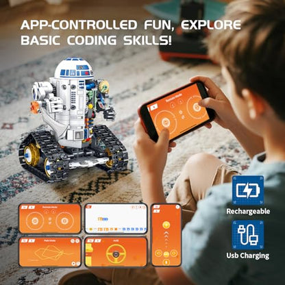 Robot Building Kit for Kids, 5-in-1 App Compatible with Lego Remote Control