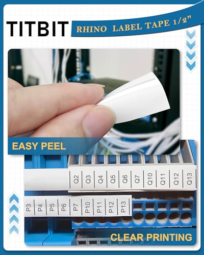 TITBIT 18444 Permanent Vinyl Label Tape 1/2" 5 Pack
