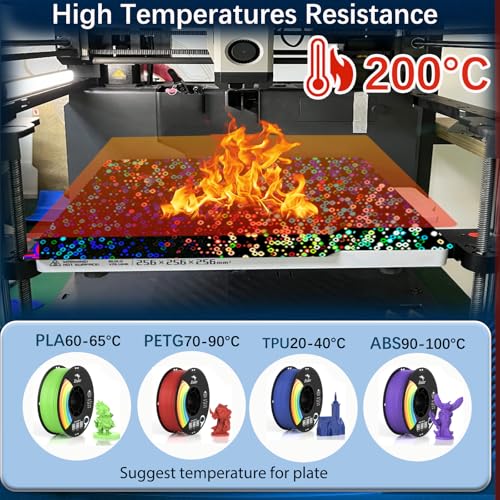 257X257mm Bambu Build Plate for Bambu lab X2D/P2S/X1/X1C/X1E/P1P/ P1S/A1 3D Printer haetingbed,Holographic Texture PEI 3D Printer Spring Steel Removable Platform (PEY-Circle+PEY-Starry) - color: Circle+Starry