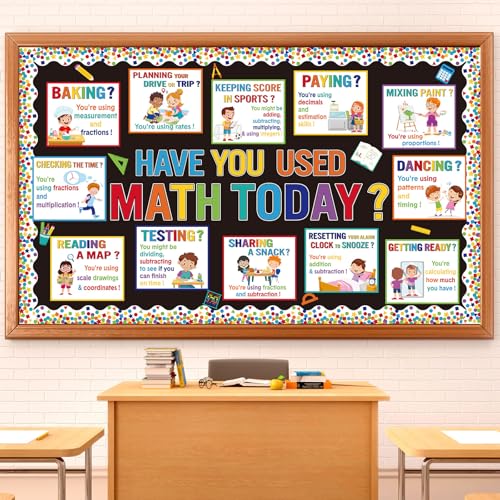 Pajean 85 Pcs Math Bulletin Boards Daily Math Classroom Decor, Daily - style: Daily