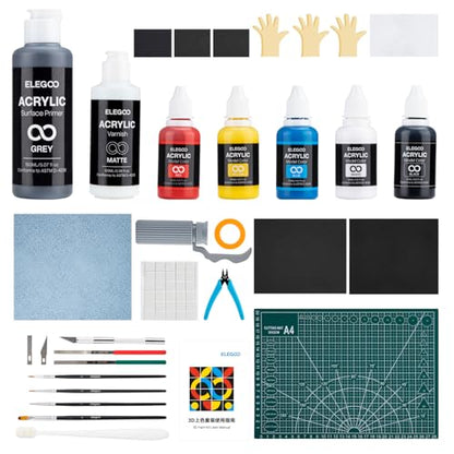 ELEGOO 3D Paint Kit, Multifunctional 3D Printing Models Painting Kit