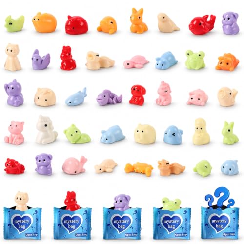 60Pcs Mini Animal Resin Models, Mystery Bag Mini Resin,Style D, animal - color: D