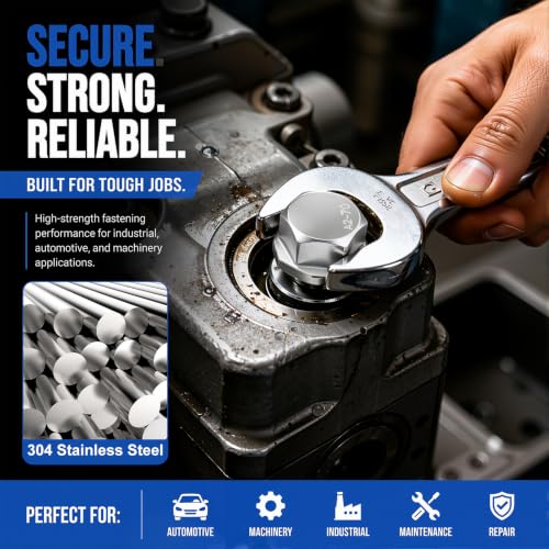 Taiss 25PCS 1/4-20 x 5/8 Flanged Hex Head Bolts 304 Stainless Steel,Flange Hexagon Screws Fully Threaded 1/4 Stainless Steel Bolts,1/4 Bolt - color: SS 1/4-20 x 5/8"