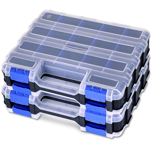 NYXOVA 2 Pack Small Parts Organizer, Hardware Organizer Box - color: Blue